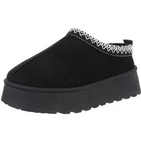 Ital-Design Die bequemen Plateau-Slipper Hausschuh (87475118) Flach Stiefeletten in Schwarz