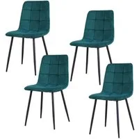 HTI-Living Polsterstuhl Esszimmerstuhl 4er Set Grün Mesa (Stück, 4 St), Küchenstuhl mit Samtbezug