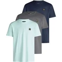 riverso T-Shirt Herren Basic Shirt RIVGino 3er Set Regular Fit (Vorteilspack, 3-tlg) Kurzarm Tee Shirt mit Rundhalsausschnitt aus 100% Baumwolle