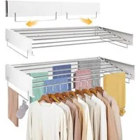 PRIISF Wäscheständer Wäscheständer zur Wandmontage Wandwäschetrockner, 100 cm Multifunktional Wäscheständer klappbar
