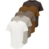 ONLY & SONS T-Shirt ONSMATT LONGY SS TEE 5-PACK (Packung, 5-tlg) Baumwolle, relaxed fit