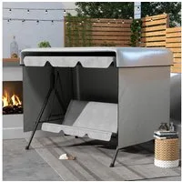 Outsunny Gartenmöbel-Schutzhülle Abdeckplane (Abdeckhaube, 1-St., Sonnendach), Rechteckig PE Grau 215 x 155 x 150 cm