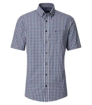 CASAMODA - Freizeithemd Kurzarm blau - Gr. - 4XL
