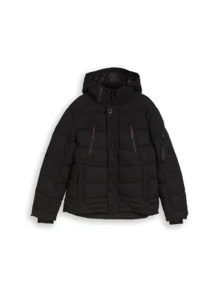 Tom Tailor - Puffer-Jacke mit abnehmbarer Kapuze Black - Gr. - XXXL
