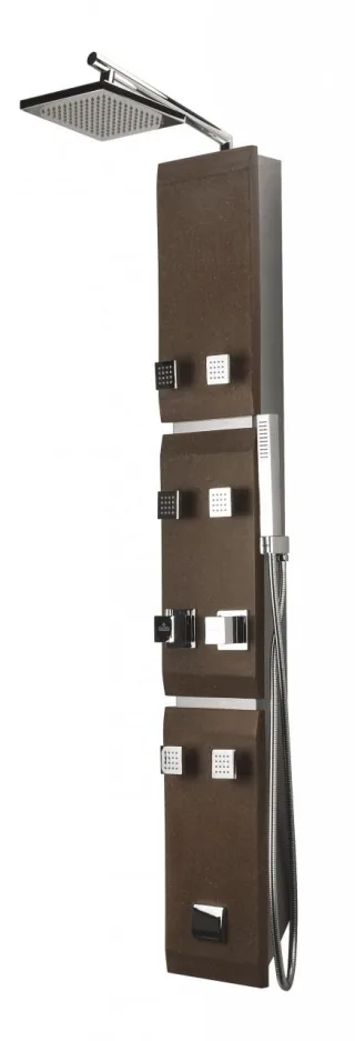 Neuesbad Duschpaneel, B:220, H:1450, T:330 mm, Edelstahl gebürstet / Solid Surface NQS451K