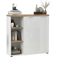 Home affaire Aktenschrank Easy H 115 cm, Büroschrank, Mehrzweckschrank mit 2 Türen Metallgriffe, Top 38 mm stark