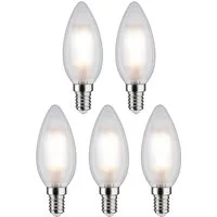 Paulmann LED-Leuchtmittel 5er Pack Kerze 470lm 4000K matt 230V, E14, 5 St., Neutralweiß