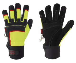 THL-Handschuh Split Rescue askö | Neongelb | EN 388 | EN 407 | Spaltleder hitzebeständig | Kontaktwärme isolierend | Kevlar Innenhandfutter