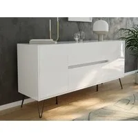 Magnolia Home Sideboard Sideboard Yako 155cm 2 SoftClose 2 Türen Weiß hochglanz