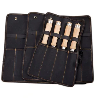Chisel Carrying Case Canvas Pocket Tool Roll Holder Wrench Pouch Organizer For Knife Hammers Gouges Carpenter