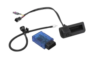 Original Kufatec Komplett- Set Nachrüstung Rückfahrkamera + Kabelbaum + Codier Dongle für Audi Q7 4M