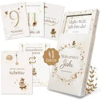 Eulentaler Geschenkkarte I 48 Meilensteinkarten I Mein 1. Jahr I, Von Pädagogen gestaltet I Mit handgemalte Illustrationen