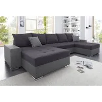 COLLECTION AB Wohnlandschaft Josy XXL U-Form, B: 333 cm, mit 2 Recamieren 77 & 97 cm, Bettfunktion, Bettkasten & 2 Zierkissen, Federkern