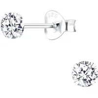 ALEXANDER YORK Paar Ohrstecker ROUND ZIRCONIA 3 mm, 2-tlg., 925 Sterling Silber