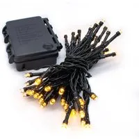 Spetebo LED-Lichterkette Außen Lichterkette warm weiß mit Timer 192 LED, Garten Deko Beleuchtung mit 8 Funktionen - Batterie betrieben