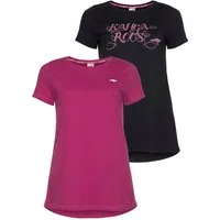 KangaROOS Longshirt (2er-Pack) Kurzarm, figurumschmeichelnde Passform, große Größen