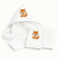 Babykajo Kapuzenhandtuch 80x80 - 100x100 cm, Frottee (3-St), Kuschliges Baby Handtuch mit Waschlappen