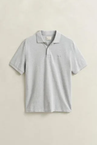 GANT - Zweifarbiges Poloshirt grey melange - Gr. - M