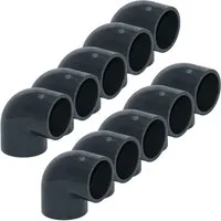 HAF Rohrverbinder 1-10x PVC Fitting Winkel 90° 50mm Klebemuffe Verrohrung PN16 Pool, Max. Arbeitsdruck 16 bar bei 20 C°