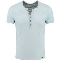 Key Largo Henleyshirt Lemonade vintage Look uni Basic MT00122 mit Knopfleiste unifarben kurzarm slim fit