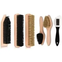 HAC24 Schuhputzbürste Schuhpflegeset Schuhputzset Schuhpflege Set, (8-tlg), 6X Bürste 1x Schmutzradierer 1x Poliertuch