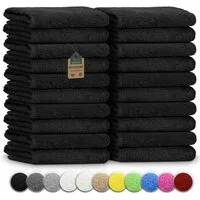NatureMark Gästehandtuch 20er-Sparpack Frottier Gästetücher 30x50cm, 100% Baumwolle (20-St), Gästehandtuch 30x50cm Schwarz