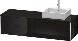 Duravit XSquare Konsolenwaschtischunterbau wandhängend Schwarz Hochglanz 1600x548x400 mm - XS4914R40 XS4914R4040