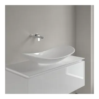 Villeroy & Boch My Nature Waschtisch 411080R1 Aufsatz, Weiß Alpin CeramicPlus, ohne Hahnloch