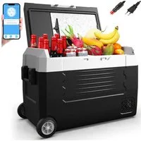oyajia Elektrische Kühlbox Kompressor Gefriertruhe mobiler Kühlschrank, Kühltruhe, Gefrierbox, 35 l, mit APP, 12V/24V, 230V, für Auto, Lkw, Boot, Wohnwagen, Camping