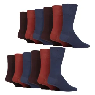 12 Paar Herren Sanfte Grip Oberschenkel Diabetikersocken | Nicht-elastische Baumwollsocken