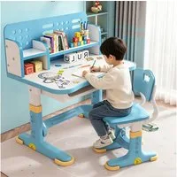 TUWENA Kinderschreibtisch Kinderschreibtischstuhl-Set,Höheverstellbar Studiertisch Ergonomischer