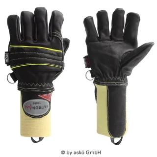 Brandhandschuh PATRON® FIRE askö | Schwarz oder Braun | Strickbund | EN 659 | Spezial Rindnappaleder | direkte Feuerbekämpfung | Innenangriff 6 Schwarz