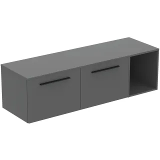 Ideal Standard Möbel-Set 160cm i.life B 2 Auszüge 1 off.Fach Gr.Schwarz Quarzgrau matt, T5841NG T5841NG