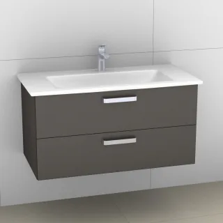 Artiqua 414 Waschtischunterschrank für Venticello 4104AH Stahlgrau Metallic, 414-WU2L-V105-7141-88 414-WU2L-V105-7141-88