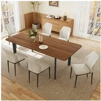 Jiexi Essgruppe Esstisch Mit 6-8 Stühlen Set, Essgruppe Tisch Ausziehbar 160-200cm