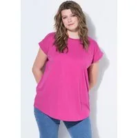 Studio Untold T-Shirt T-Shirt oversized gerundeter Saum Halbarm