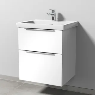 Sanipa 3way Waschtischunterbau zu Villeroy & Boch Subway 3.0 Waschtisch mit 2 Auszügen, Weiß-Glanz UF85278