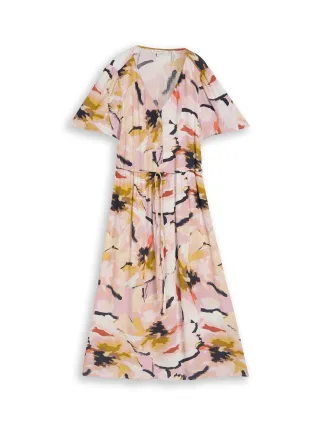 Tom Tailor - Midi-Kleid mit Muster big abstract flower print - Gr. - 36