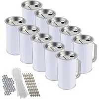 HMF Spardose Spendenbox mit Griff, Spendendosen mit Münz-Schlitz, (10-tlg), für Spendensammlungen, 8 cm ø, 14,5 cm hoch