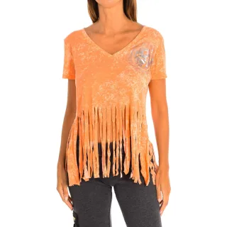 Kurzärmeliges Sport-T-Shirt mit V-Ausschnitt für Damen Z1T00401