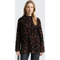 TOM TAILOR Strickpullover Pullover & Strickjacken Oversize Strickpullover mit Leo-Muster