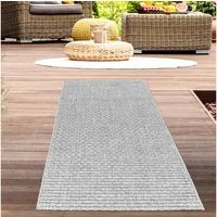 Carpetia Outdoorteppich Außenteppich Balkon wetterbeständig flachgewebe unifarben in grau, rechteckig