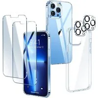 MORRENT Handyhülle Iphone 13 Pro Max Hülle mit Panzerglass und Kameraschutz, 360-schutz,anti gelb,echtglas