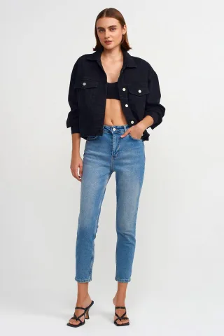 Damen High-Waist Slim Straight Jeans
