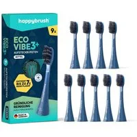 happybrush Aufsteckbürsten V3 Ocean - mit Wechselindikator - 9 Stück - Spar-Set, für happybrush Eco Vibe 3, hochwertige Triple-Borsten, Wechselindikator