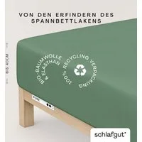 Schlafgut Spannbettlaken PURE BOXSPRING Bio-Baumwolle mit Elasthan, 170 g/m², Bettlaken, Jersey-Elasthan, Gummizug: rundum, (1 Stück), PREMIUM Boxspringbett Laken bis 40 cm Höhe, dehnbar blickdicht, straff