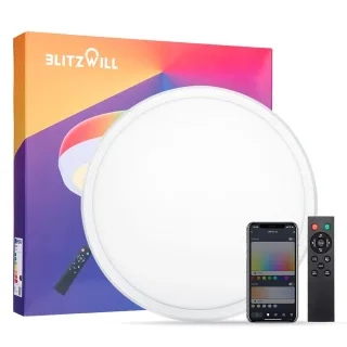 [EU Direct] BlitzWill® BW-CLT2 LED Smart Ceiling Light 40cm with Main Light and RGB Atmosphere Light 2700-6500K Adjustab