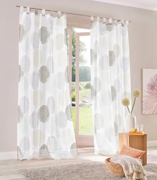 my home Gardine "Belem" Schlaufen 2 Stk. tlg. transparent, Polyester, gewebt