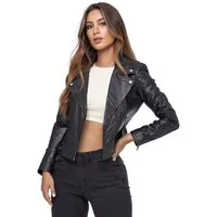 Tazzio Lederjacke F507 Biker Look mit coolen Zipper-Details & Reverskragen
