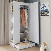 Flieks Kleiderschrank Eintür-Design Kleiderschrank 70x40x170cm mit Einlegeboden & Schublade